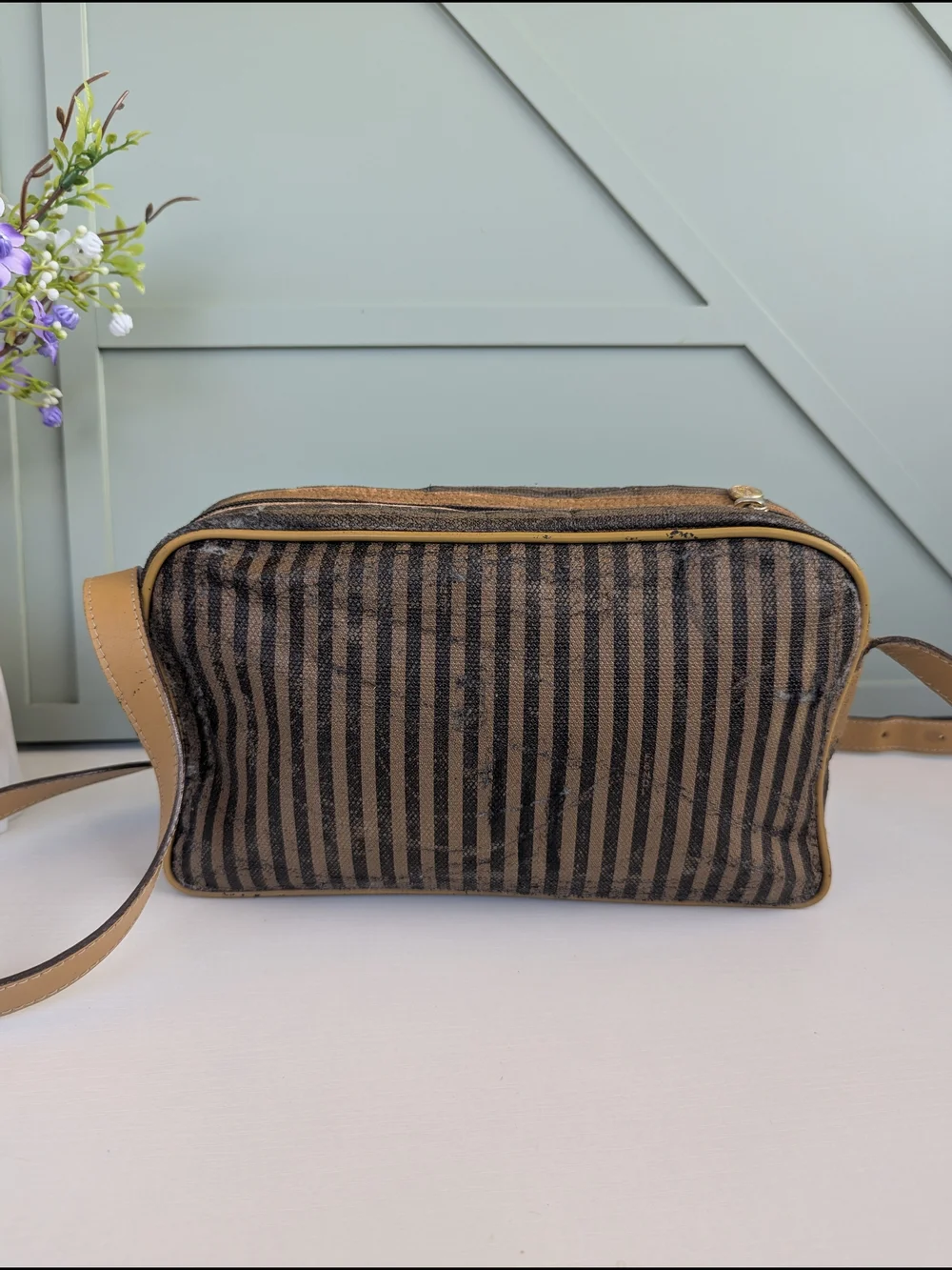 Vintage Fendi Pequin Striped Crossbody